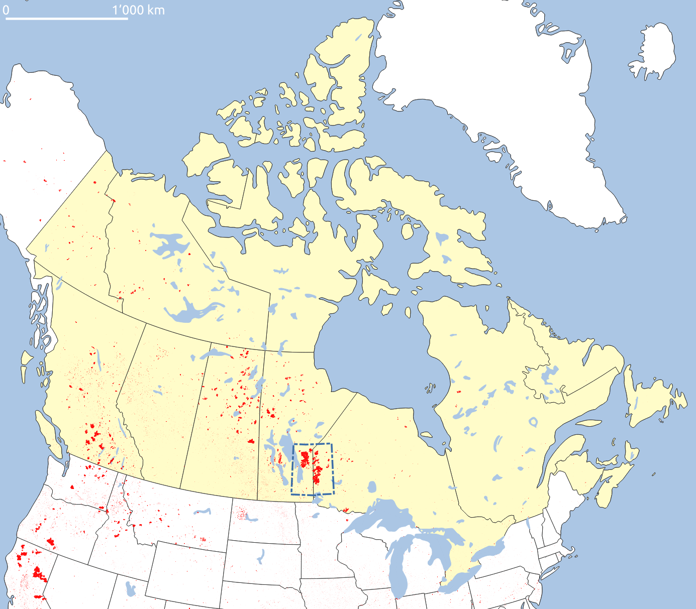 location of our wildfire study area within Canada